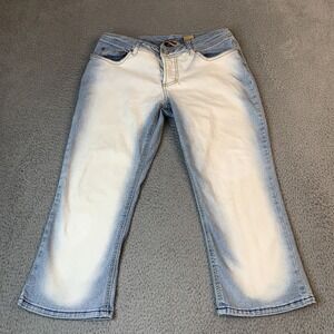 Jou Jou Jeans Womens‎ Size 7/8  Cropped Blue Jeans Button Fly Cotton Blend